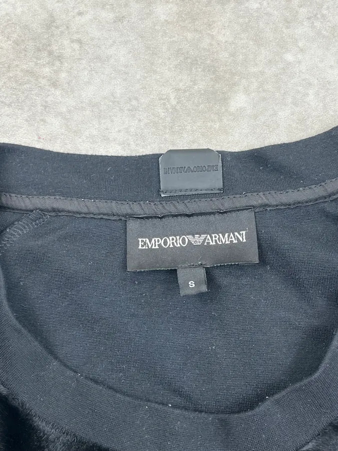 2010s Emporio Armani Black Hybrid Calf Hair Sweater PIHFrtd 7