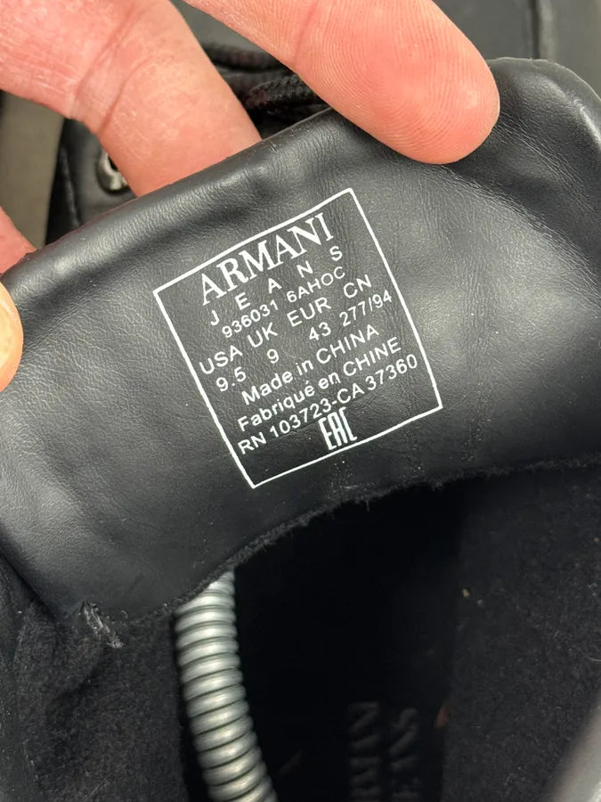 Armani Black Laced Leather High Boots qWMphrW 8