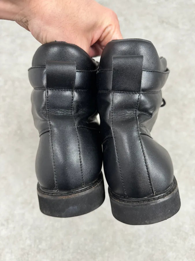 Armani Black Laced Leather High Boots qWMphrW 5