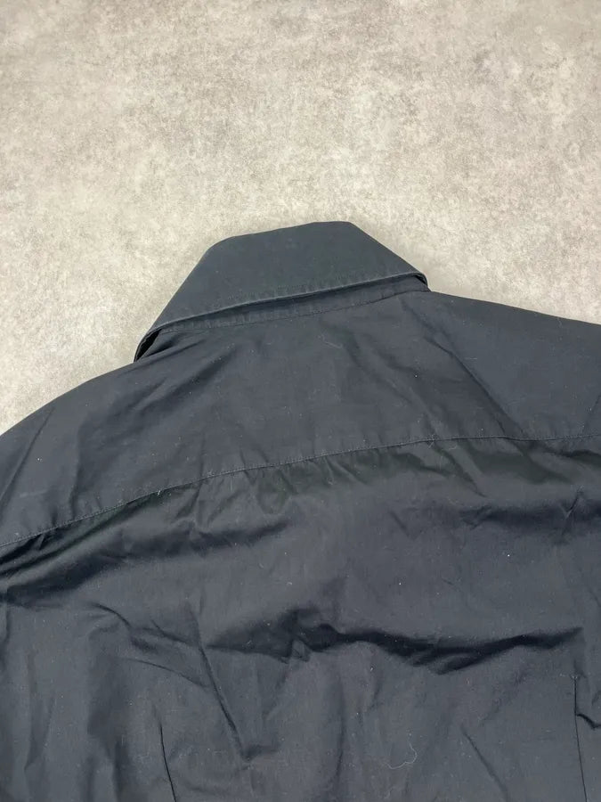 2000s Armani Collezioni Black Pleated Shirt rXXqEWJ 6