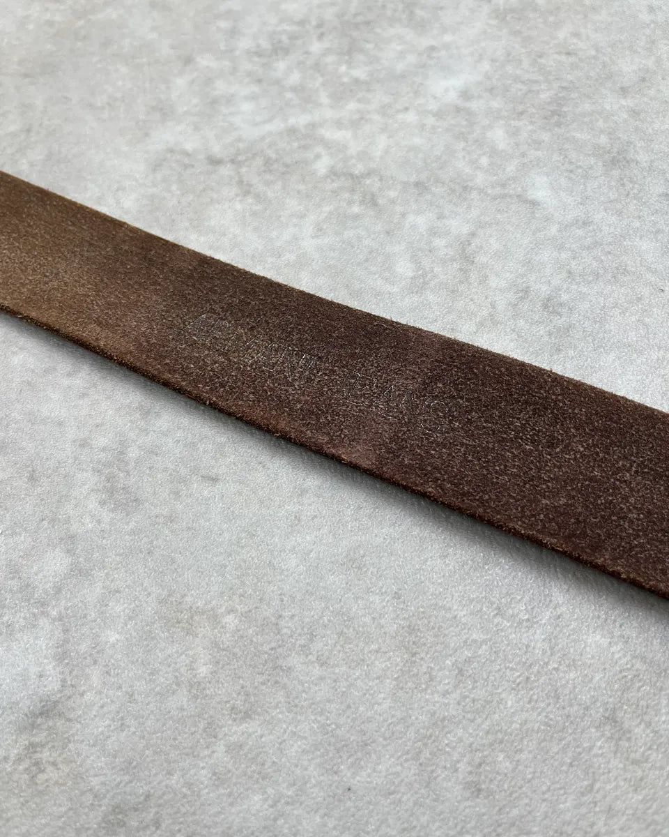 Armani Brown Leather Tiger Buckle Belt dBxjoWL 6
