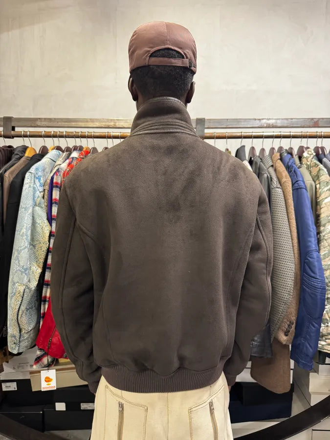 Armani Brown Leather Zip-up Biker Jacket dBOCRtV 4