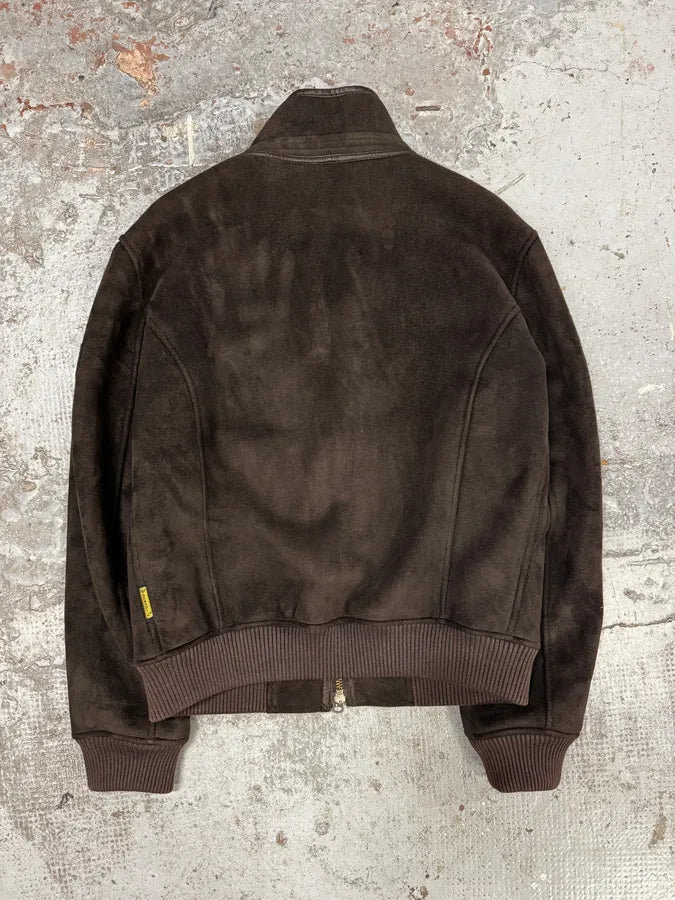 Armani Brown Leather Zip-up Biker Jacket dBOCRtV 3