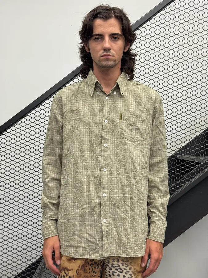 2000s Armani Thin Checkered Buttoned Collar Shirt LbIhaDi 1