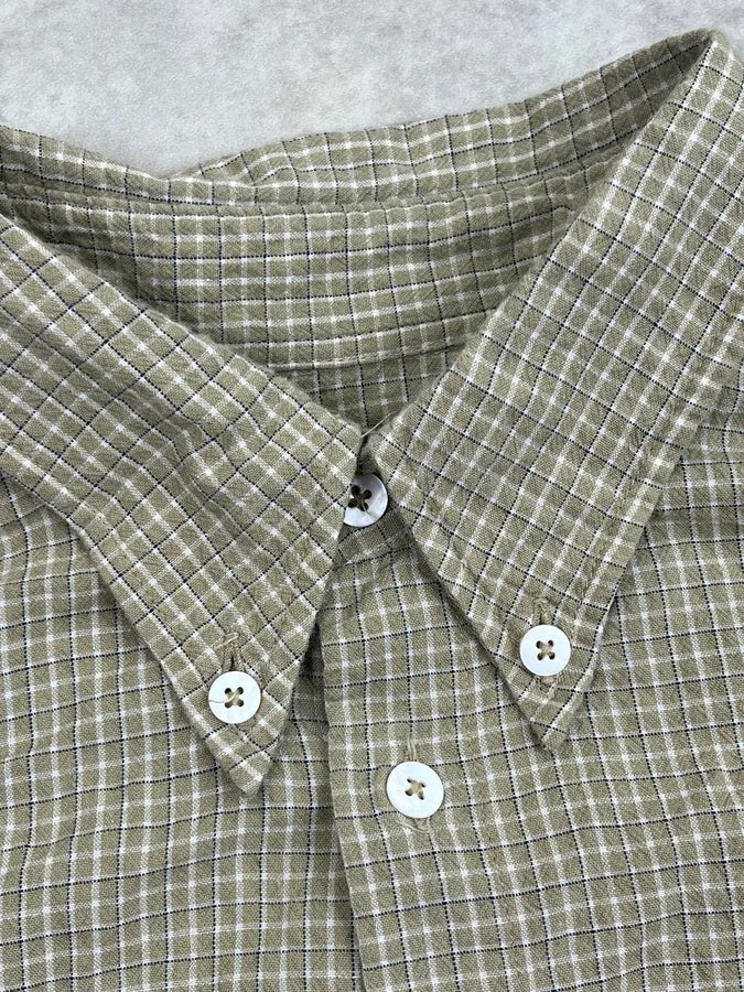 2000s Armani Thin Checkered Buttoned Collar Shirt LbIhaDi 10