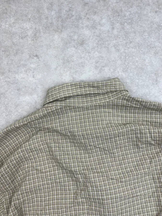 2000s Armani Thin Checkered Buttoned Collar Shirt LbIhaDi 7
