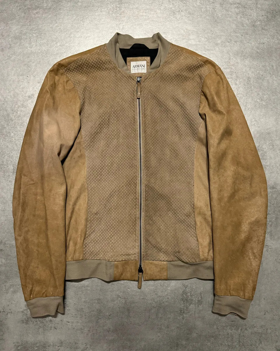 Armani Collezioni Biker Soft Beige Leather Jacket eOIMSxk 1