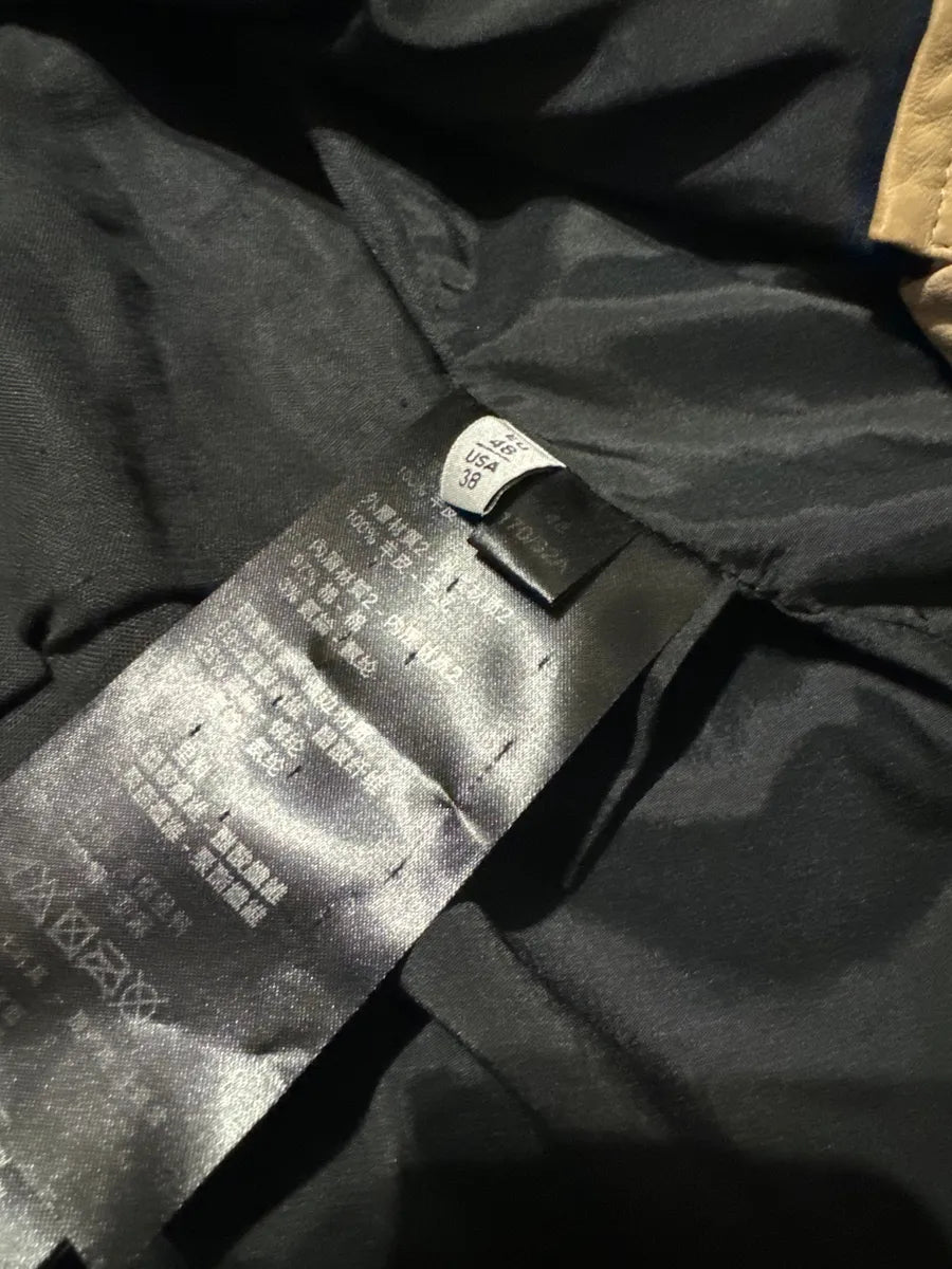 Armani Collezioni Biker Soft Beige Leather Jacket eOIMSxk 7