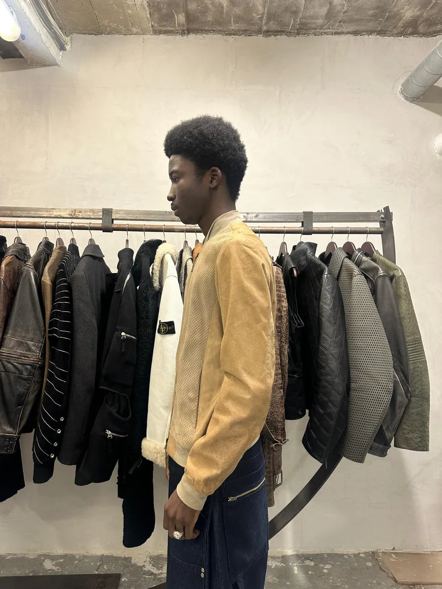 Armani Collezioni Biker Soft Beige Leather Jacket eOIMSxk 8