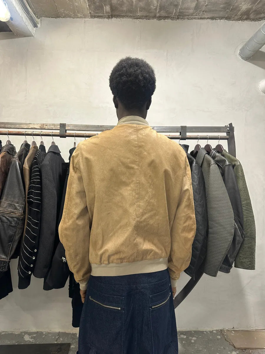 Armani Collezioni Biker Soft Beige Leather Jacket eOIMSxk 9