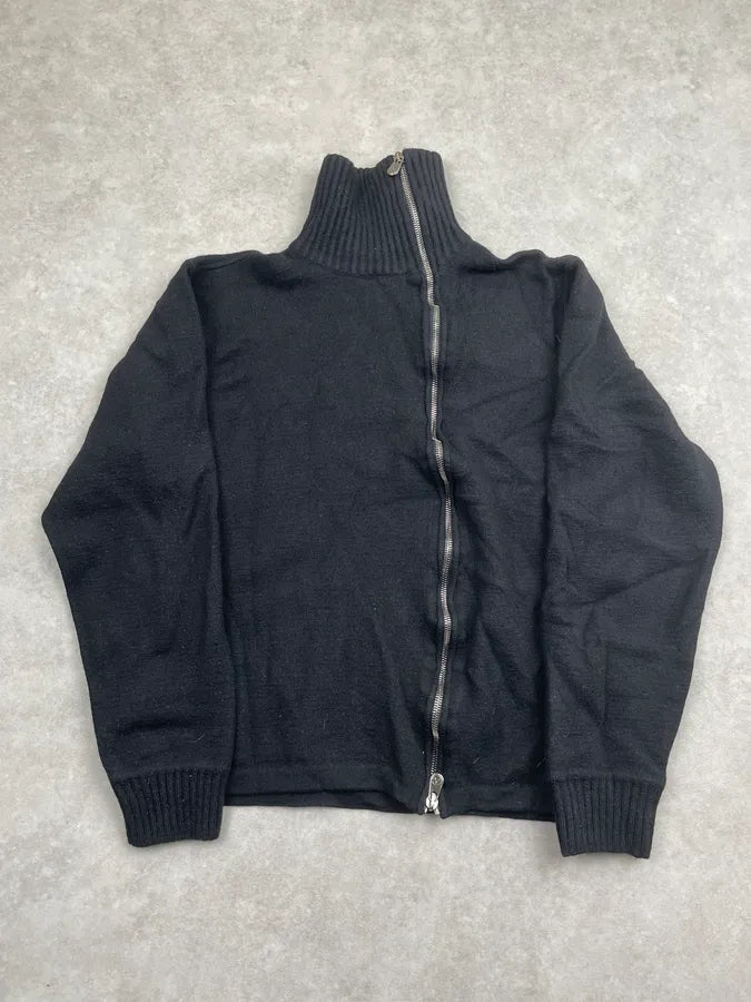 Armani Collezioni Black Wool Asymmetrical Zip Sweater cxApbSE 2