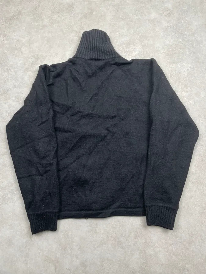 Armani Collezioni Black Wool Asymmetrical Zip Sweater cxApbSE 3