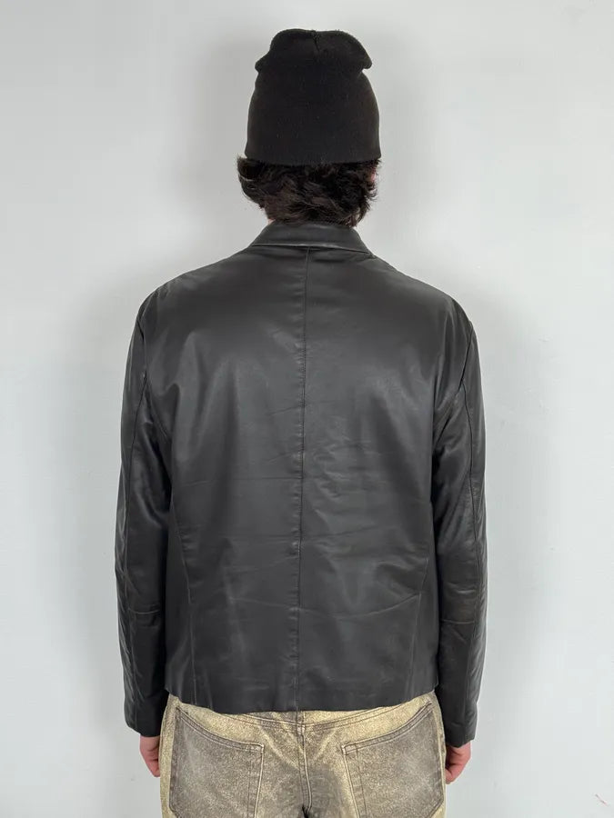 Armani Collezioni Brown Leather Quilted Bomber Jacket buXjaiO 2