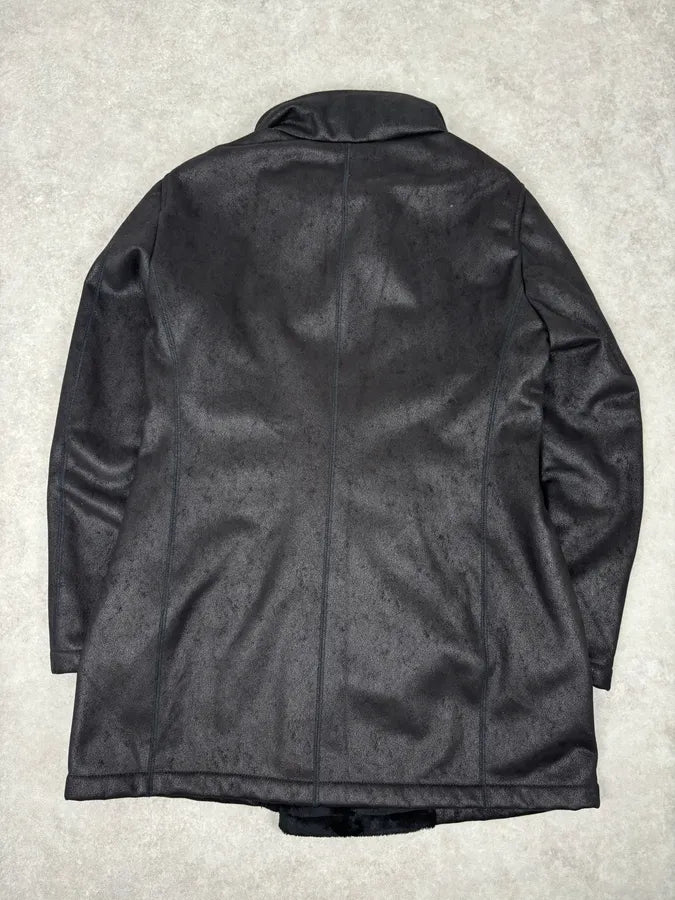 Armani Collezioni Black Double-Breasted Caban Coat  bKXscWZ 3