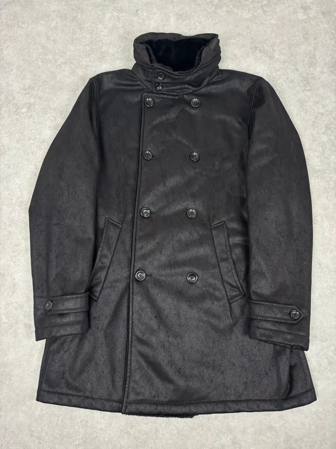 Armani Collezioni Black Double-Breasted Caban Coat  bKXscWZ 2