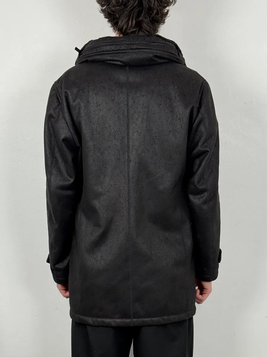 Armani Collezioni Black Double-Breasted Caban Coat  bKXscWZ 1