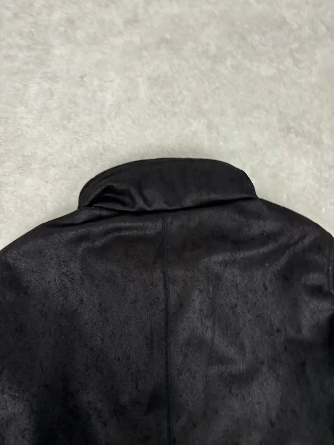 Armani Collezioni Black Double-Breasted Caban Coat  bKXscWZ 6