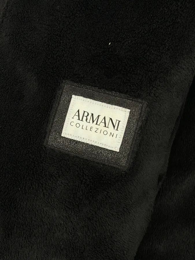 Armani Collezioni Black Double-Breasted Caban Coat  bKXscWZ 10