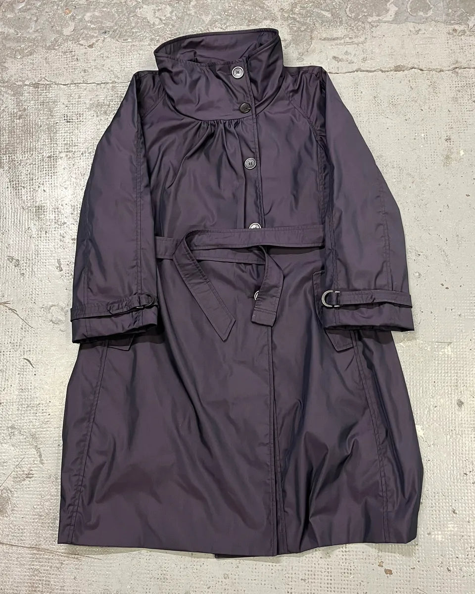 AW2010 Armani Collezioni Dark Purple Asymmetrical Light Trench Coat rKyZYxV 0
