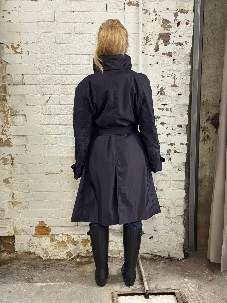 AW2010 Armani Collezioni Dark Purple Asymmetrical Light Trench Coat rKyZYxV 1
