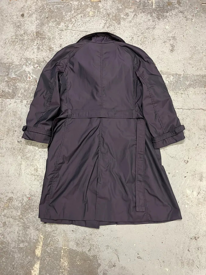 AW2010 Armani Collezioni Dark Purple Asymmetrical Light Trench Coat rKyZYxV 3