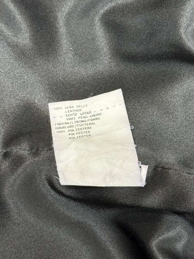 2000s Armani Collezioni Grey Geommetrical Biker Leather Jacket eWHVbSF 9