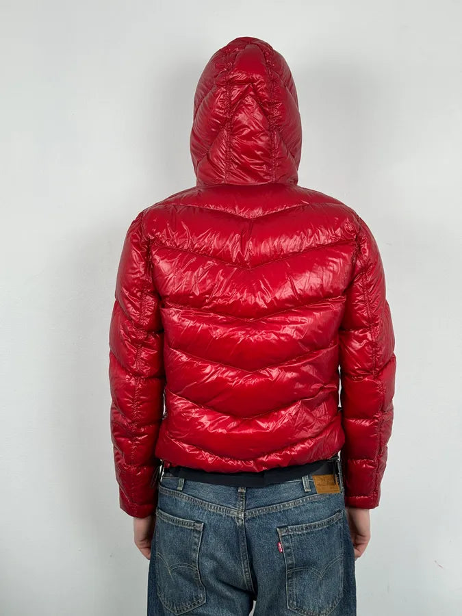 Armani Collezioni Grey Red Nylon Reversible Quilted Puffer Jacket pDsEeiv 3