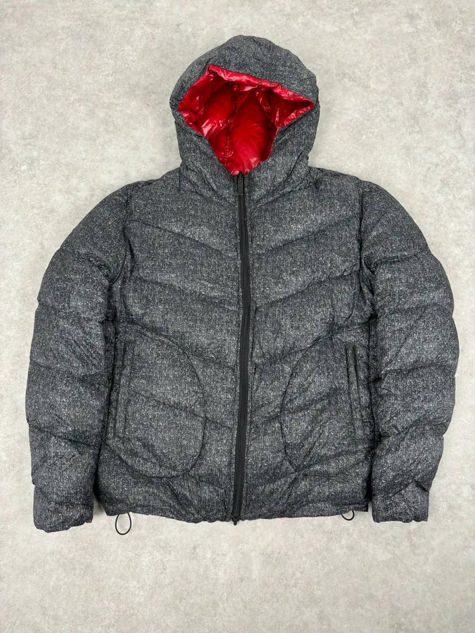 Armani Collezioni Grey Red Nylon Reversible Quilted Puffer Jacket pDsEeiv 1