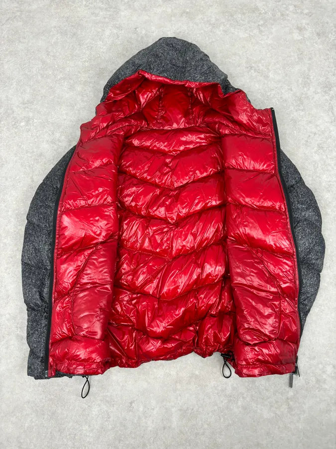 Armani Collezioni Grey Red Nylon Reversible Quilted Puffer Jacket pDsEeiv 13