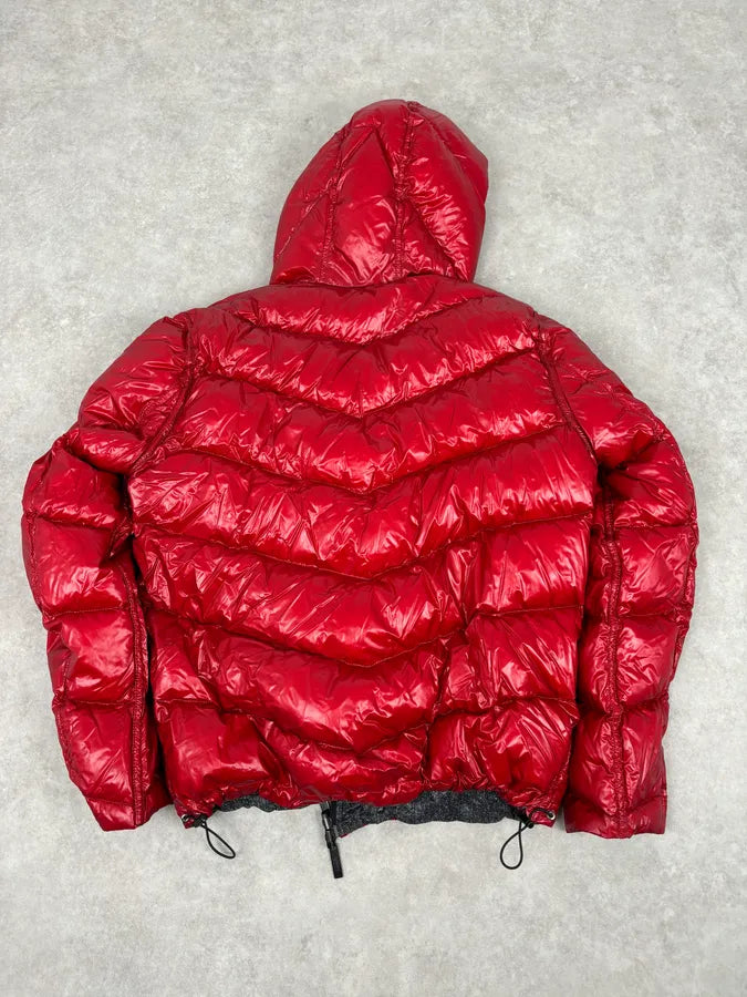 Armani Collezioni Grey Red Nylon Reversible Quilted Puffer Jacket pDsEeiv 7