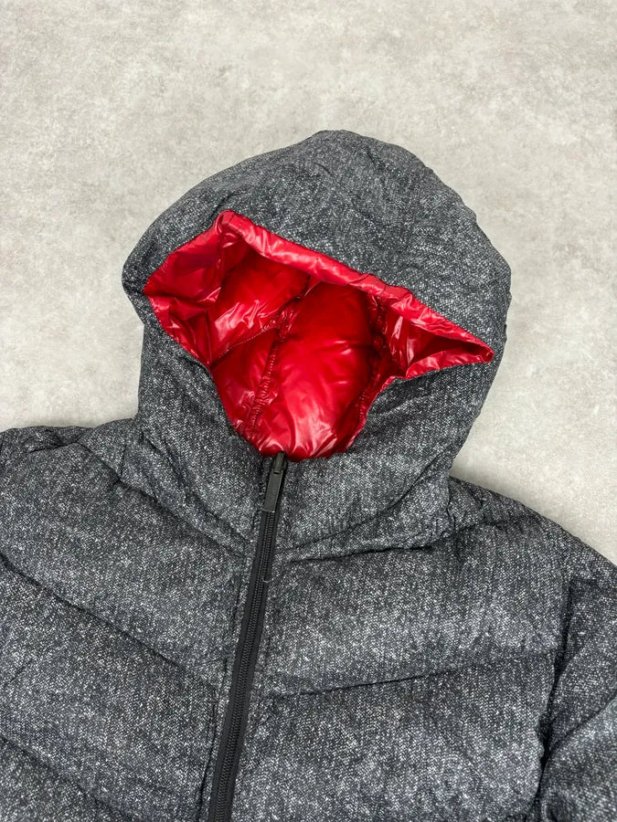 Armani Collezioni Grey Red Nylon Reversible Quilted Puffer Jacket pDsEeiv 10