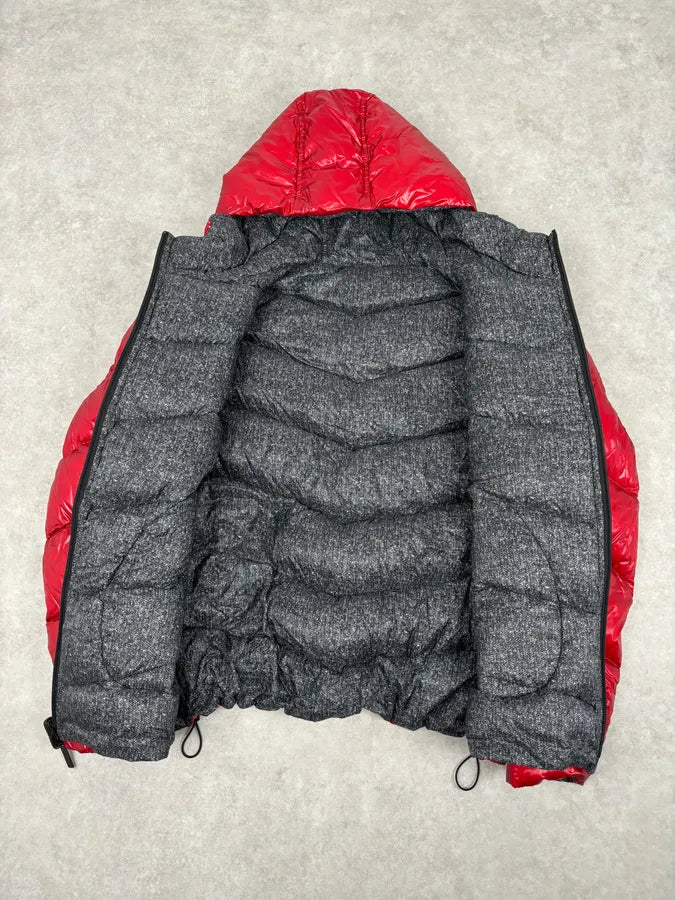 Armani Collezioni Grey Red Nylon Reversible Quilted Puffer Jacket pDsEeiv 12
