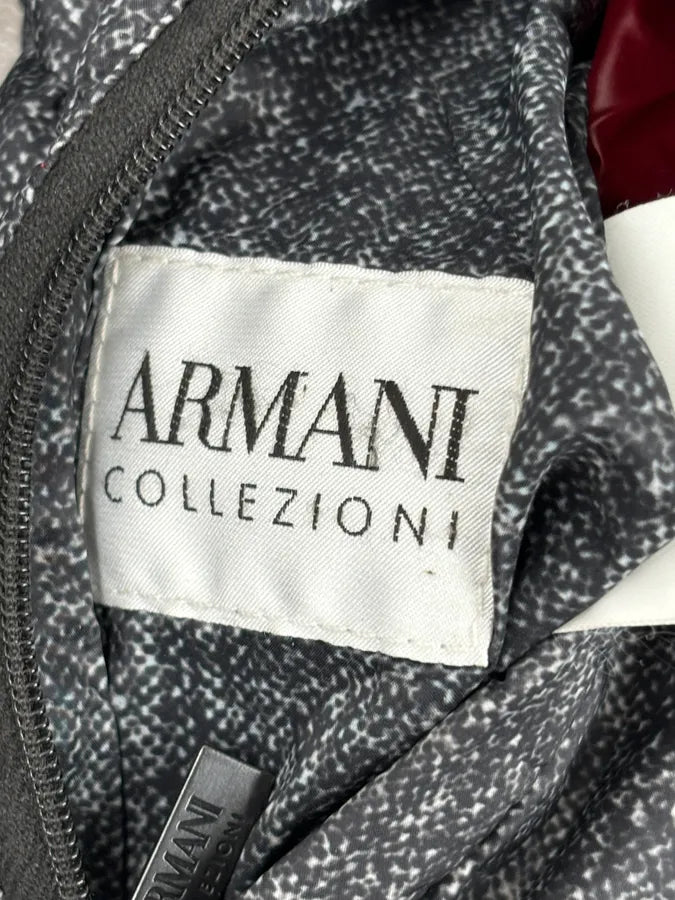 Armani Collezioni Grey Red Nylon Reversible Quilted Puffer Jacket pDsEeiv 15