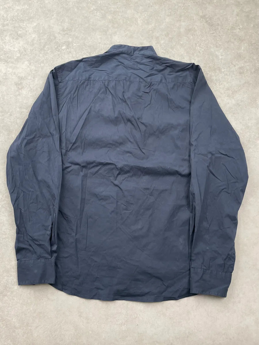 Armani Collezioni Navy Mao Layered Shirt JBCOfuF 6