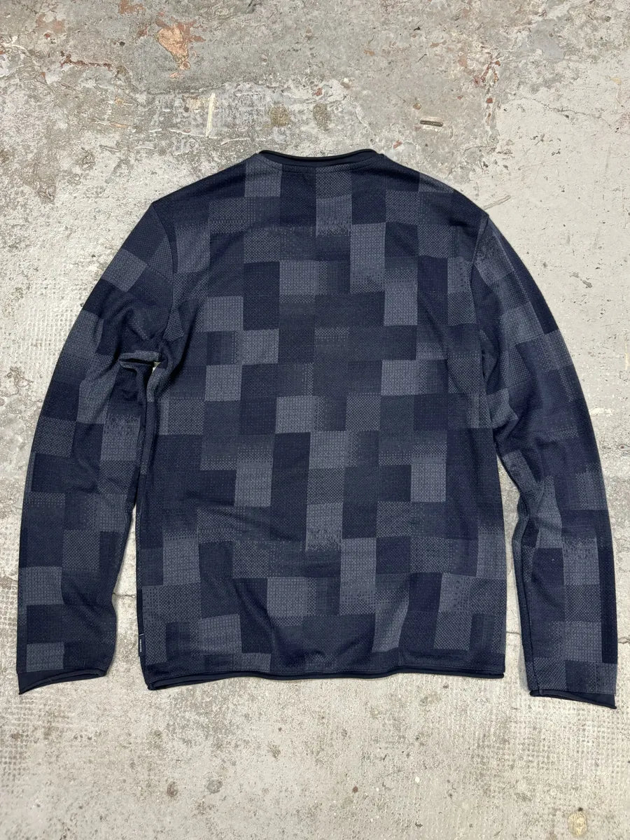 Armani Collezioni Navy Gradient Squared Longsleeves Sweater IBVUkYg 3