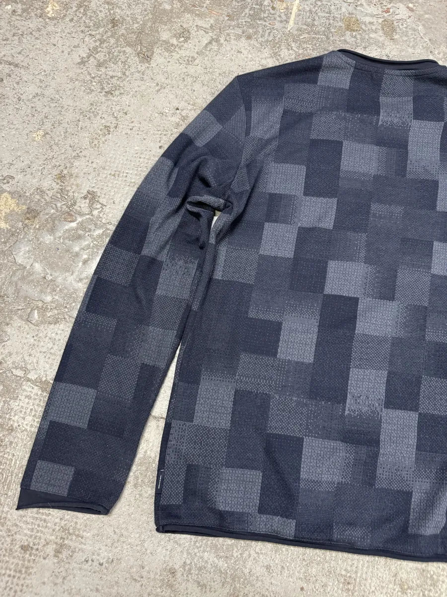 Armani Collezioni Navy Gradient Squared Longsleeves Sweater IBVUkYg 4