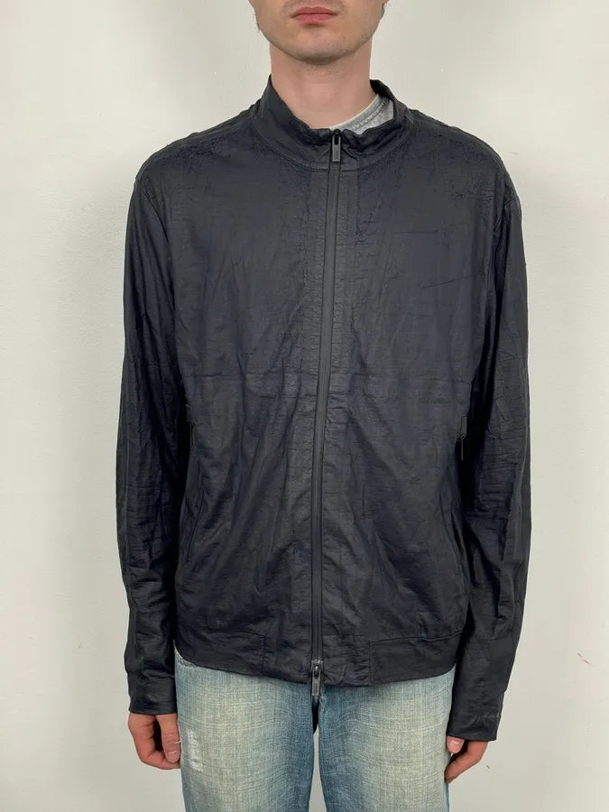 Armani Collezioni Navy Waxed Light Jacket IJzxAZv 1