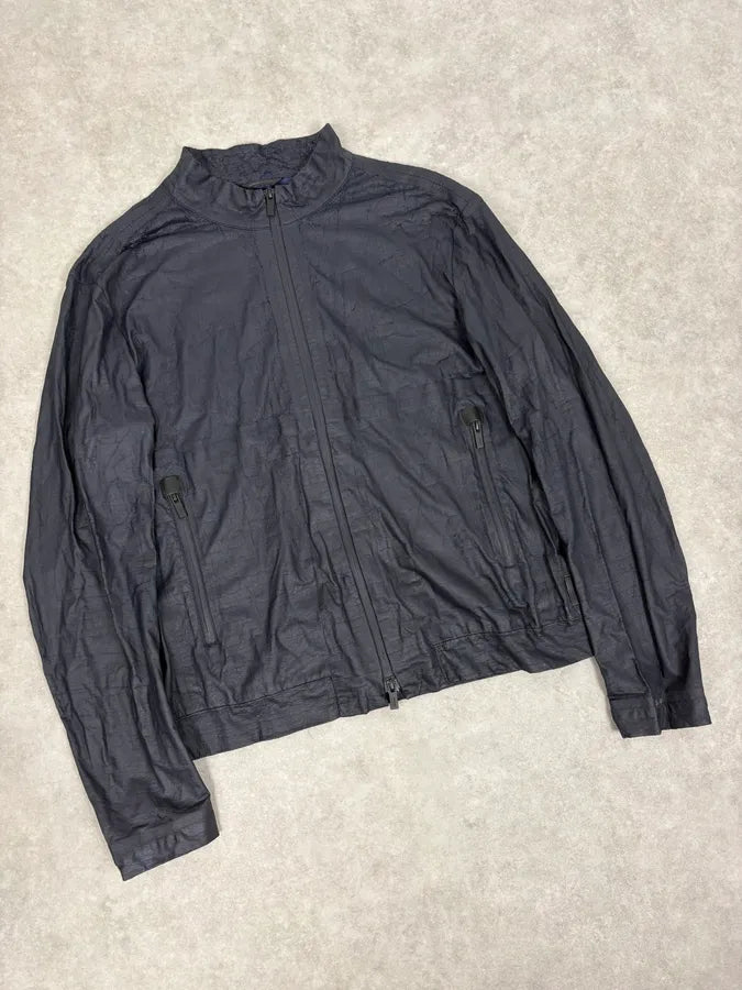 Armani Collezioni Navy Waxed Light Jacket IJzxAZv 3