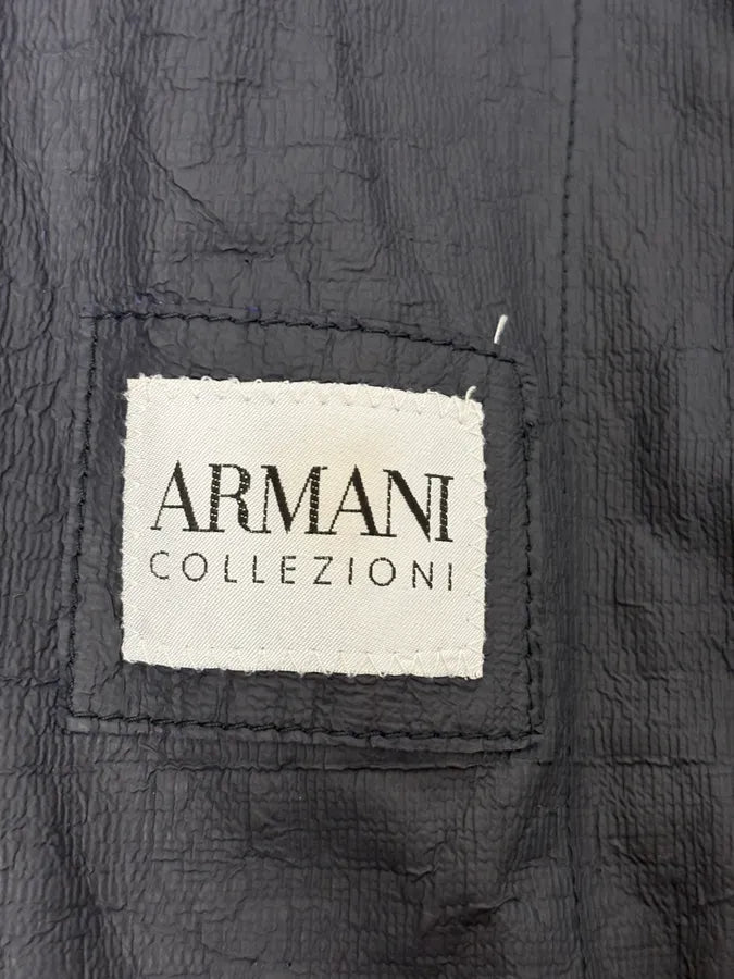 Armani Collezioni Navy Waxed Light Jacket IJzxAZv 10