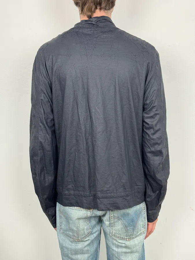 Armani Collezioni Navy Waxed Light Jacket IJzxAZv 2
