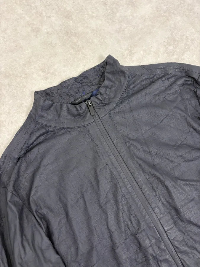 Armani Collezioni Navy Waxed Light Jacket IJzxAZv 4