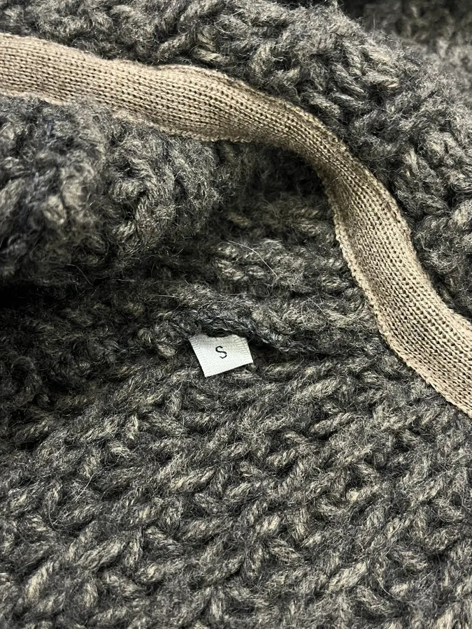 Armani Collezioni Wool Cable Knit Grey Zip-Up Hoodie IDrfVUQ 10