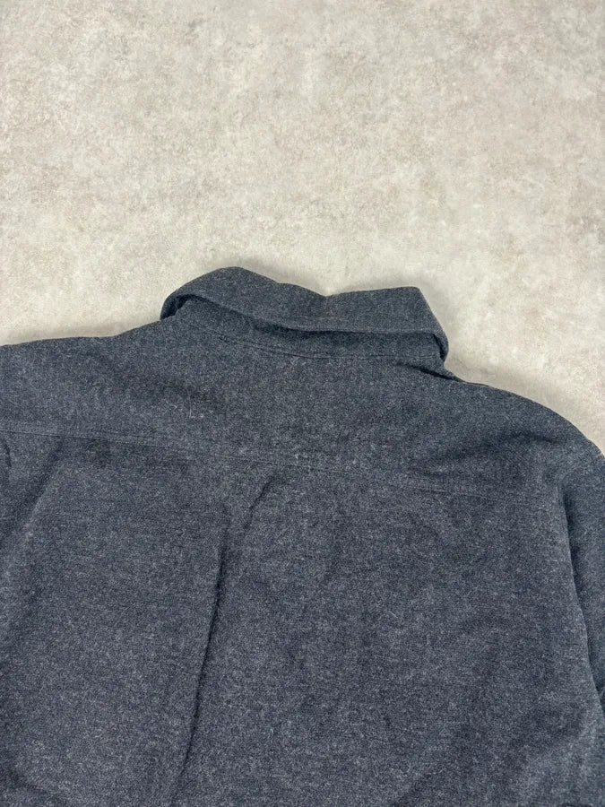 1990s Armani Dark Grey Minimalist Wool Blend Shirt TjHTVzO 5