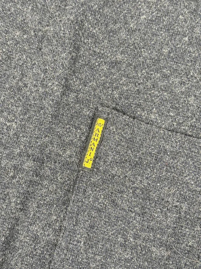 1990s Armani Dark Grey Minimalist Wool Blend Shirt TjHTVzO 7