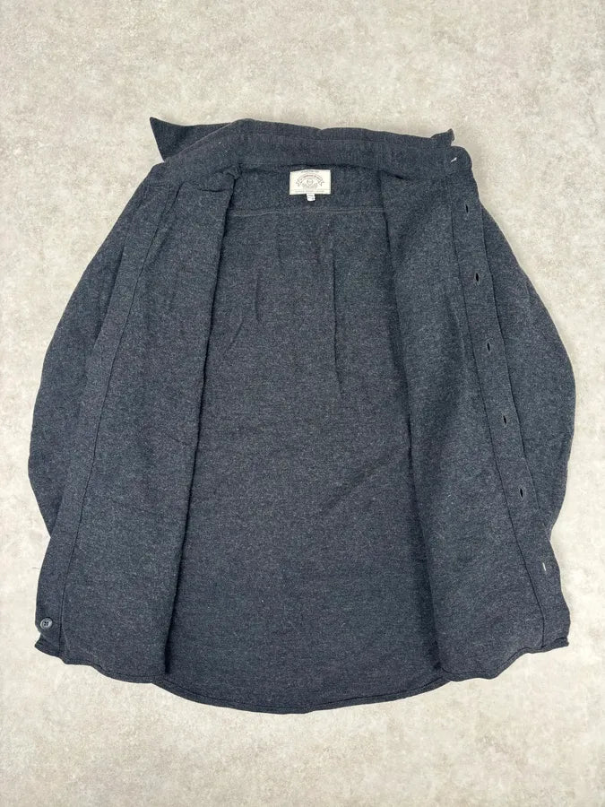 1990s Armani Dark Grey Minimalist Wool Blend Shirt TjHTVzO 6
