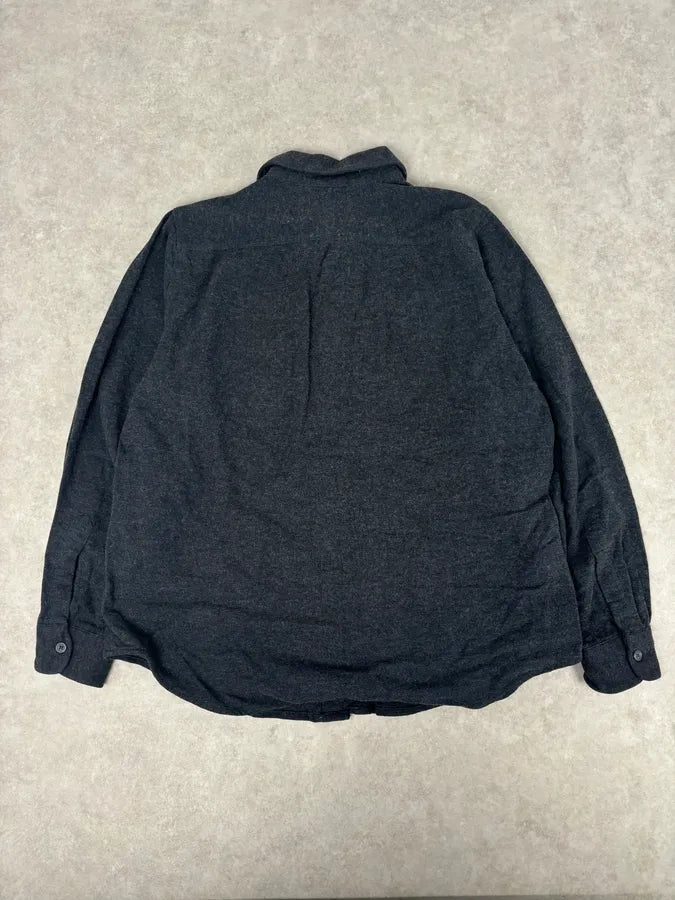 1990s Armani Dark Grey Minimalist Wool Blend Shirt TjHTVzO 4