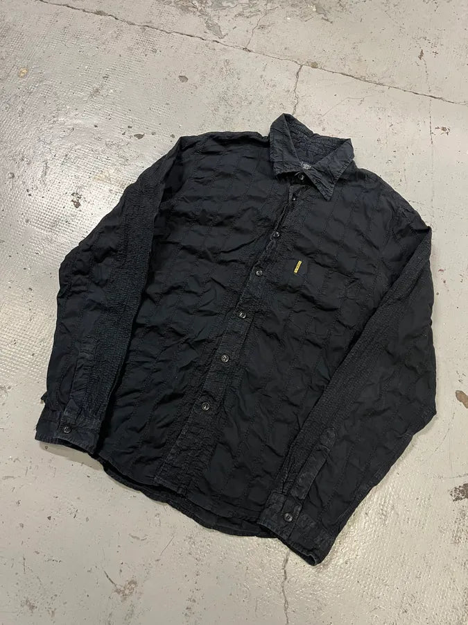 Armani Dark Navy Wrinkled Shirt nuaLYFU 3