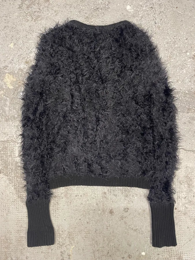 Armani Fur Effect Wool Dark Buttoned Longsleeves Cardigan (S) 5