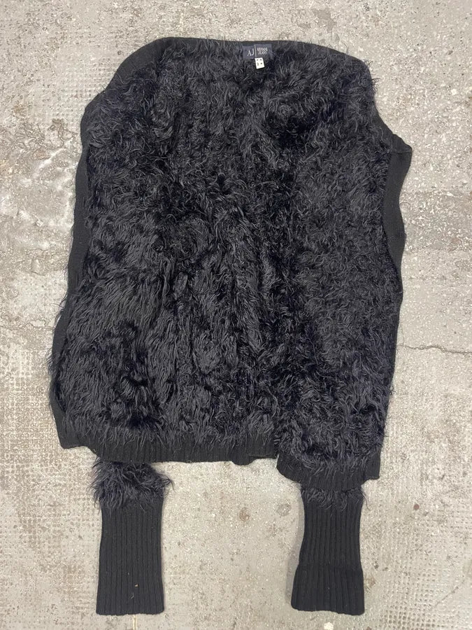 Armani Fur Effect Wool Dark Buttoned Longsleeves Cardigan (S) 6