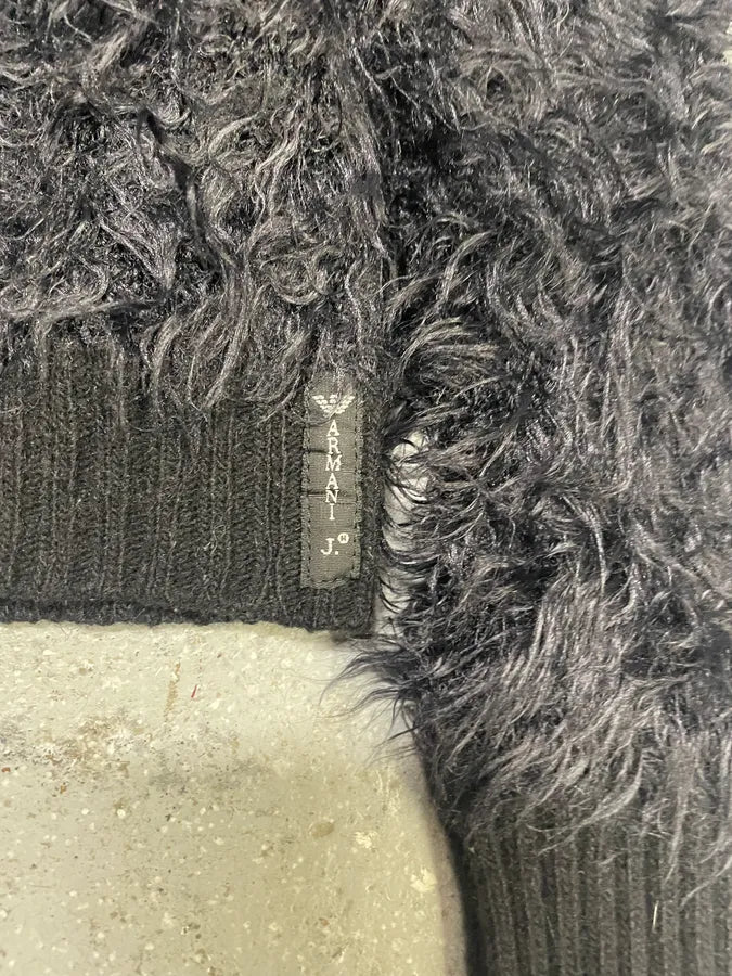 Armani Fur Effect Wool Dark Buttoned Longsleeves Cardigan (S) 7